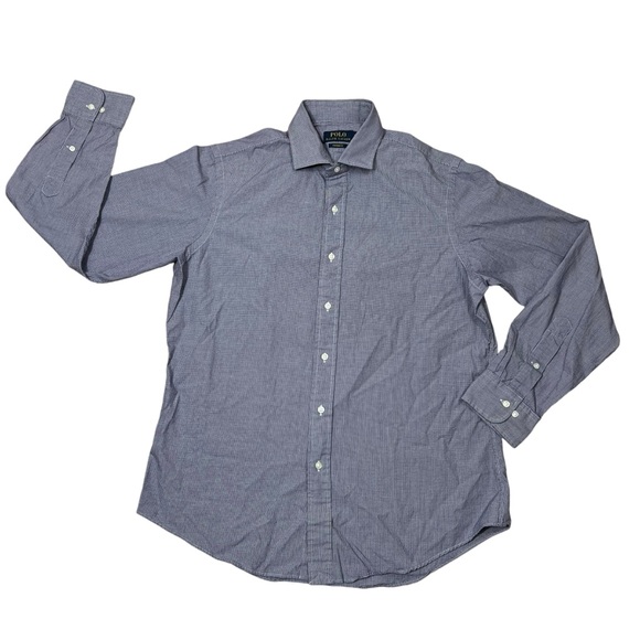 Polo Ralph Lauren Button Up Shirt Custom-Fit Houndstooth - Picture 1 of 9